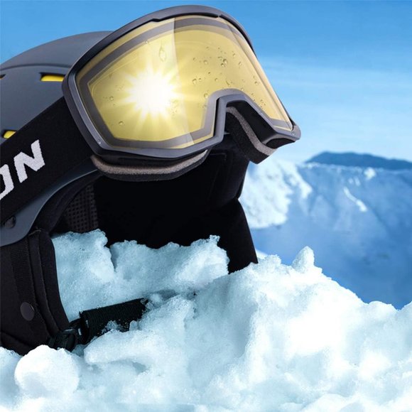 Women OTG Black Frame Yellow Anti Fog UV Protection Snowboard Goggles - Picture 6 of 8